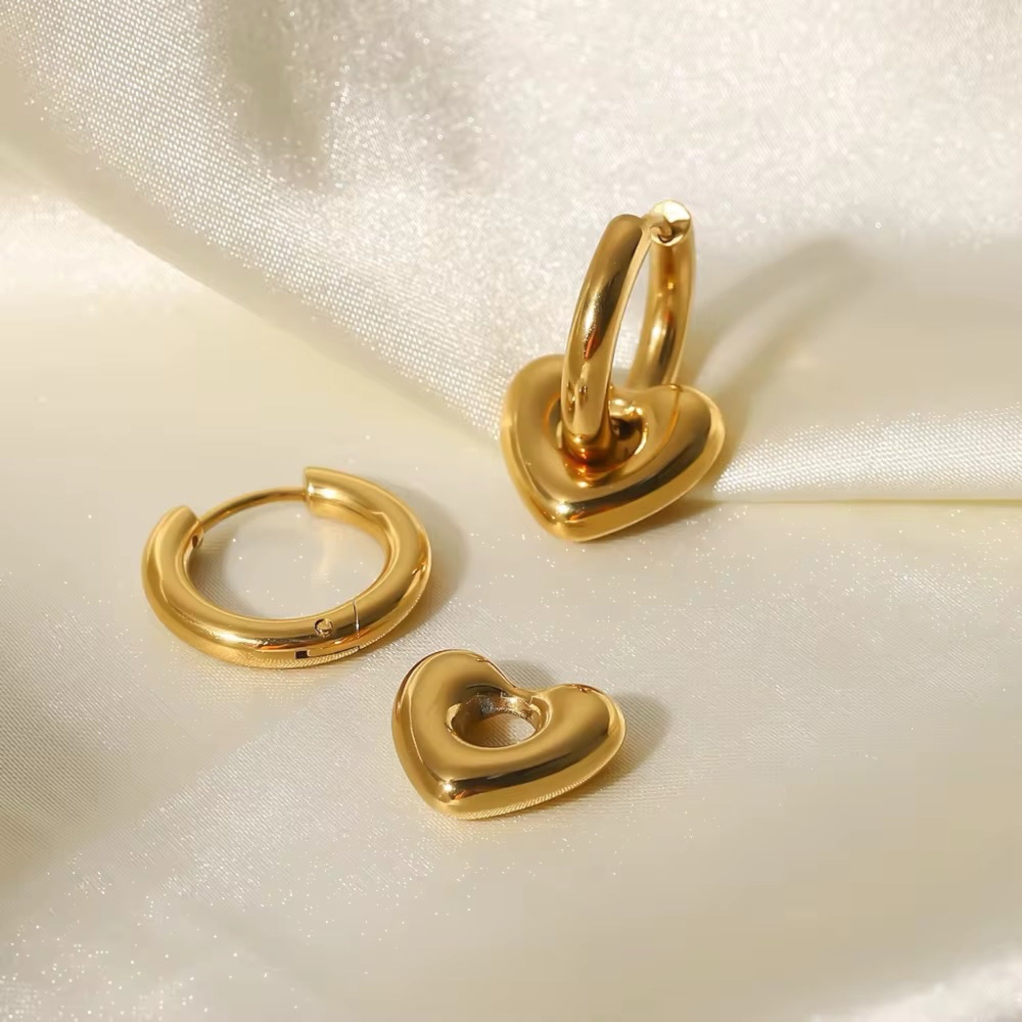 2-in-1 Puffy Heart Earrings